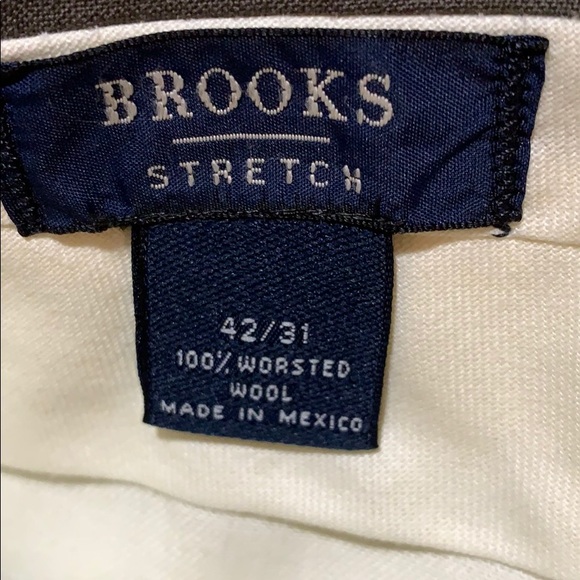 BROOKS BROTHERS STRETCH PANT SZ 42/30 GRAY/GREEN - Picture 6 of 7